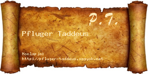 Pfluger Taddeus névjegykártya